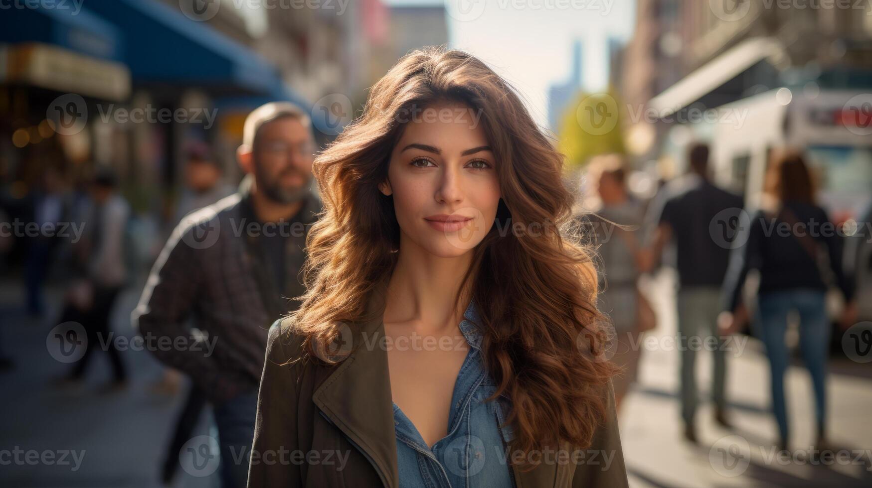 AI generated Urban Chic - Confident Woman on City Streets photo