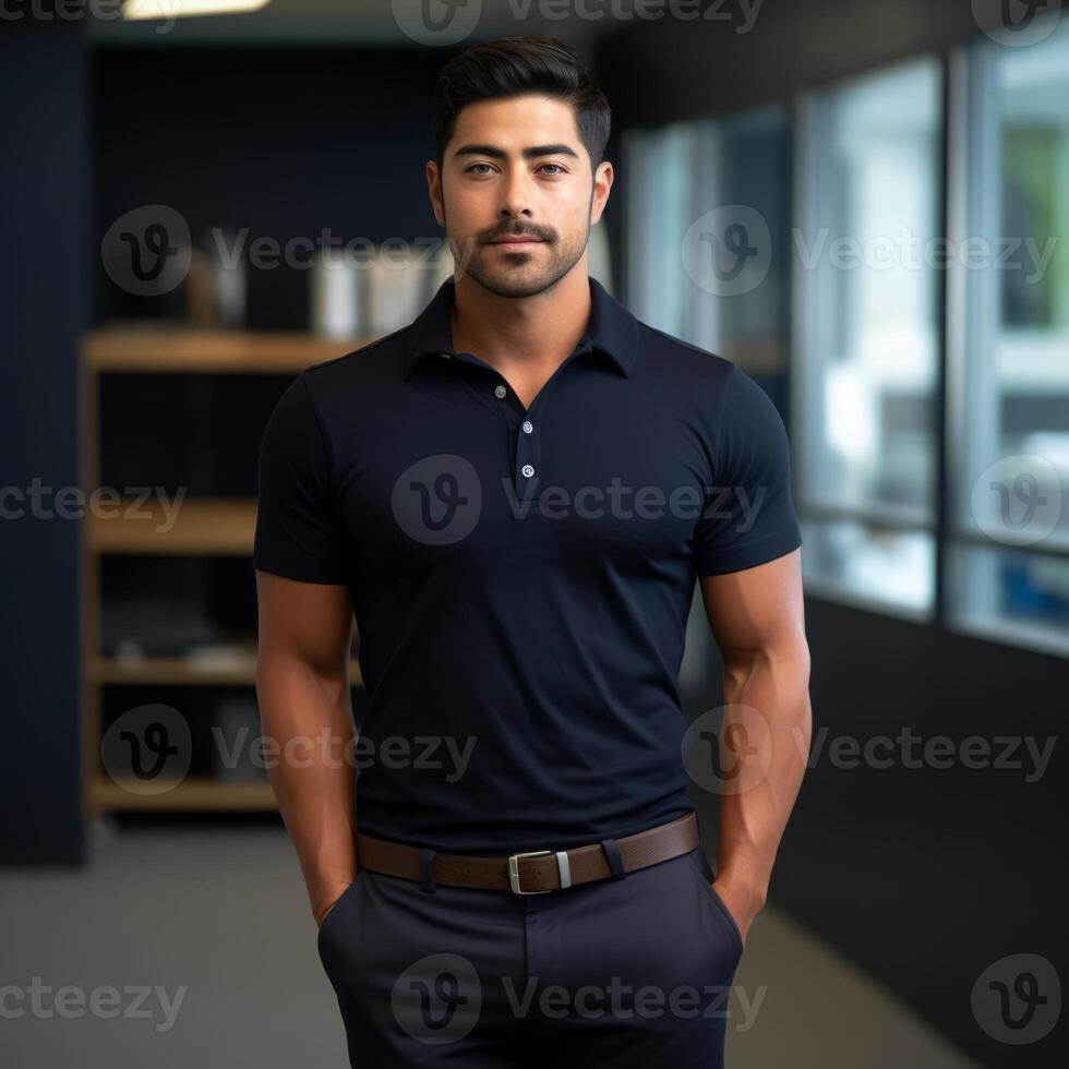 AI generated Confident Indo-American Business Man in Casual Style photo