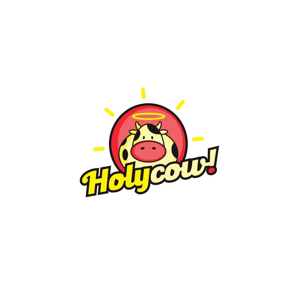 Holycow logo or combination mark design vector