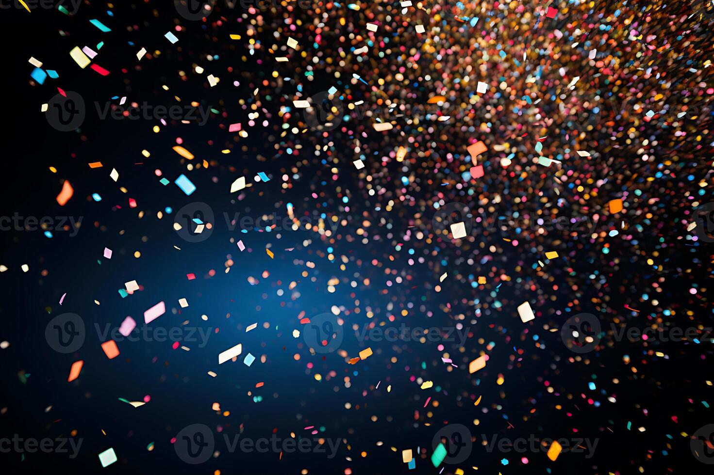 AI generated Ribbons and confetti rains down, adding excitement to the celebratory occasion with copy space photo