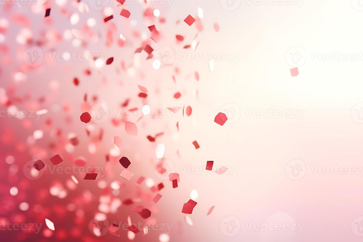 AI generated Ribbons and confetti rains down, adding excitement to the celebratory occasion with copy space photo