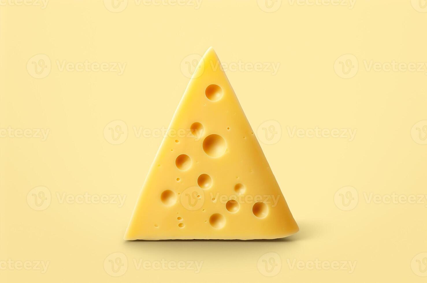 AI generated Minimalistic piece of triangle cheese photo