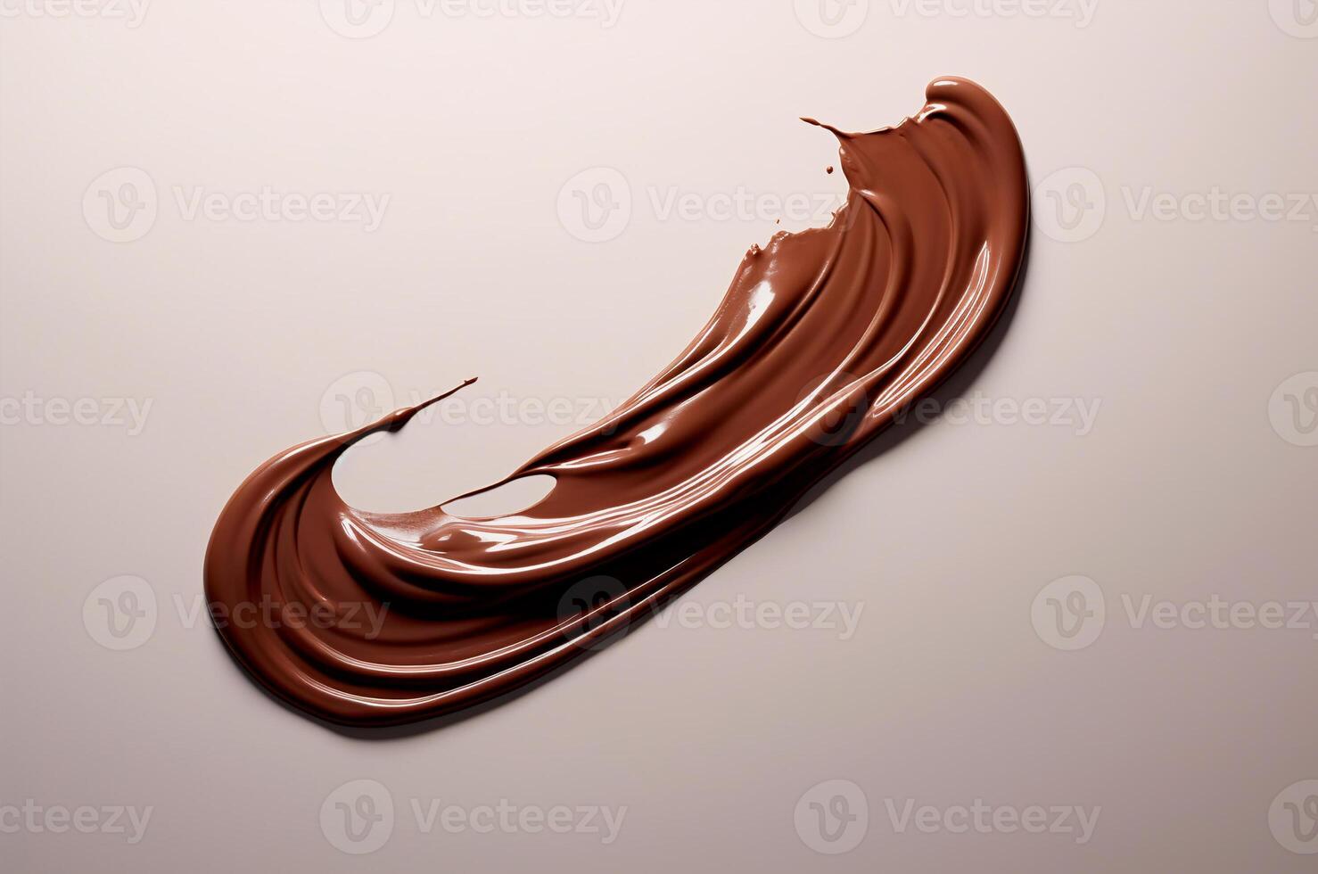 AI generated Melted chocolate, drop of chocolate photo