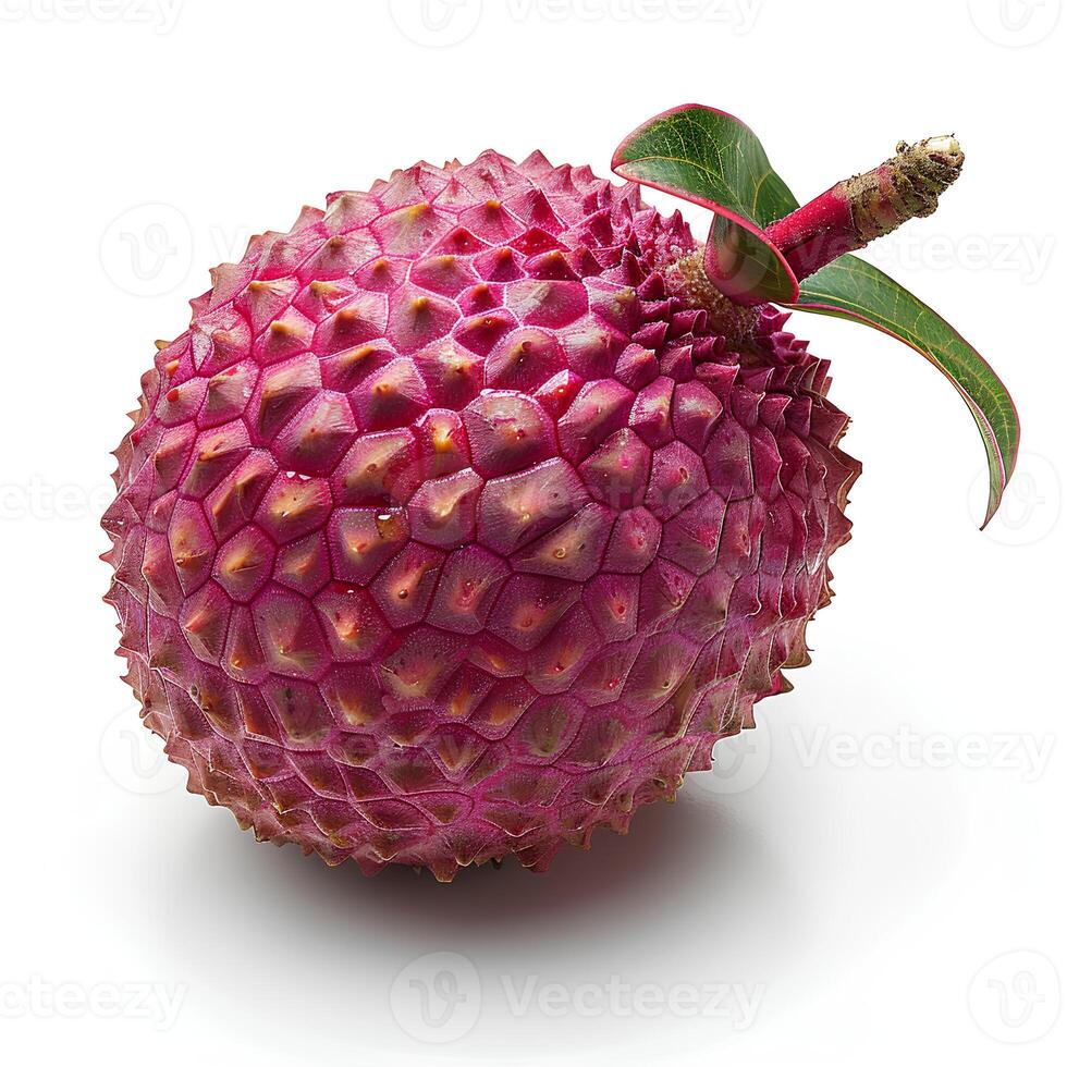 AI generated Lychee fruit isolated on white background with shadow. Lychee top view. Lychee flat lay photo