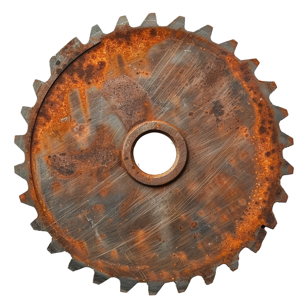 AI generated Rustic circular saw blade on transparent background png