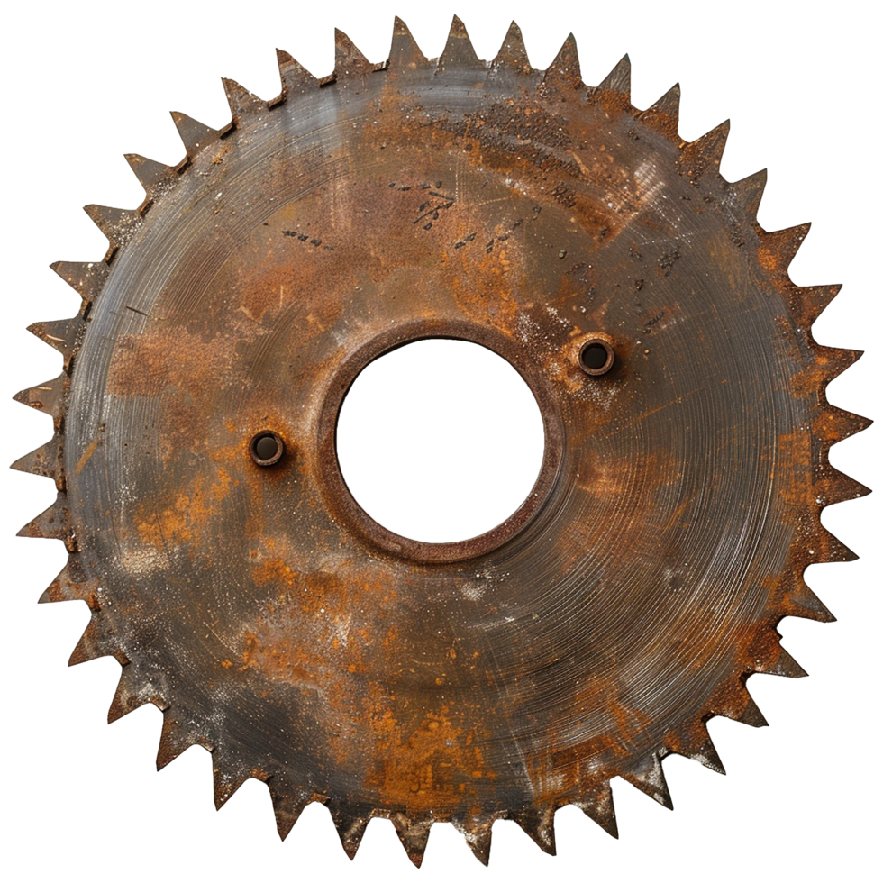 AI generated Rustic circular saw blade on transparent background png