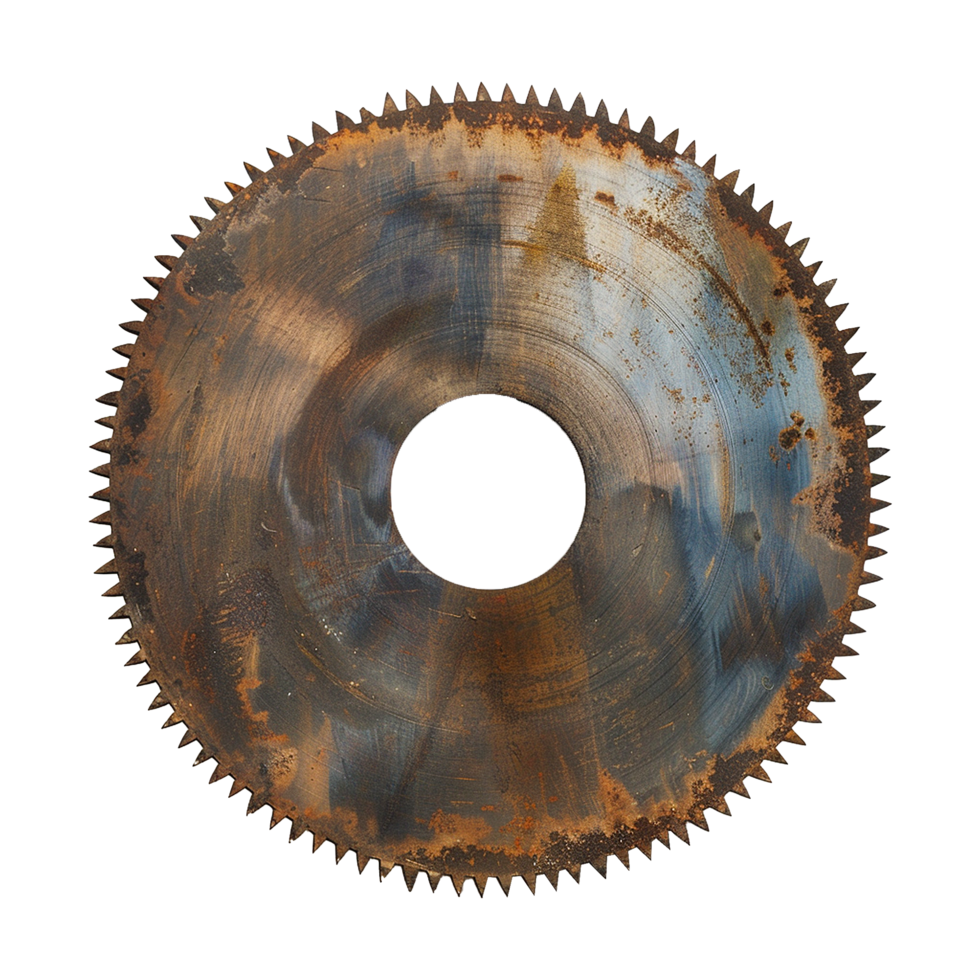 AI generated Rustic circular saw blade on transparent background png