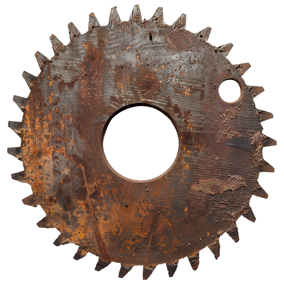 AI generated Rustic circular saw blade on transparent background png