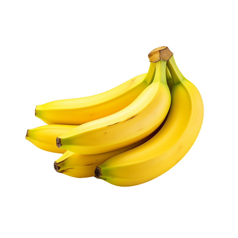 AI generated Ripe yellow banana png isolated on transparent background