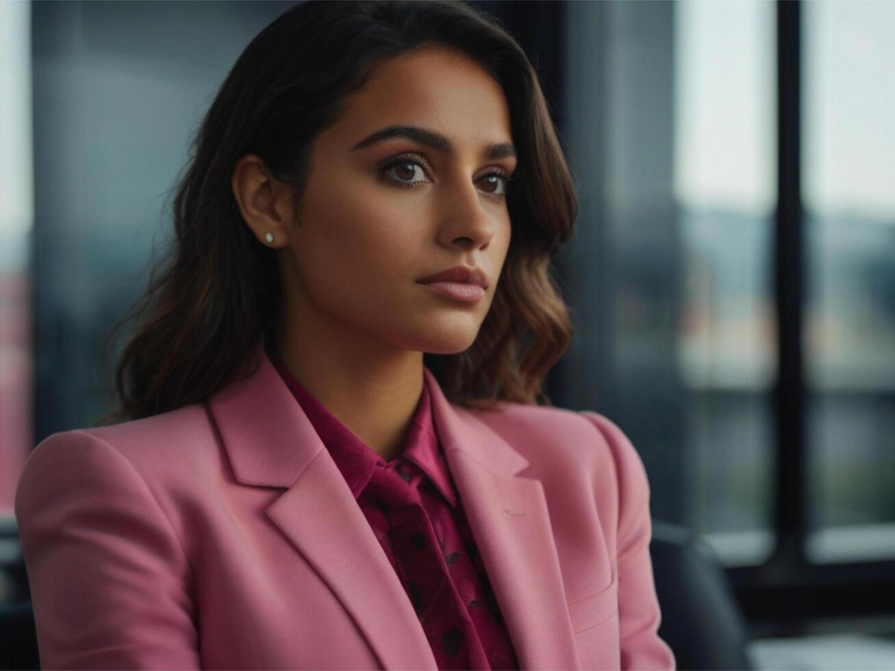 AI generated Business Woman in Pink Suit photo