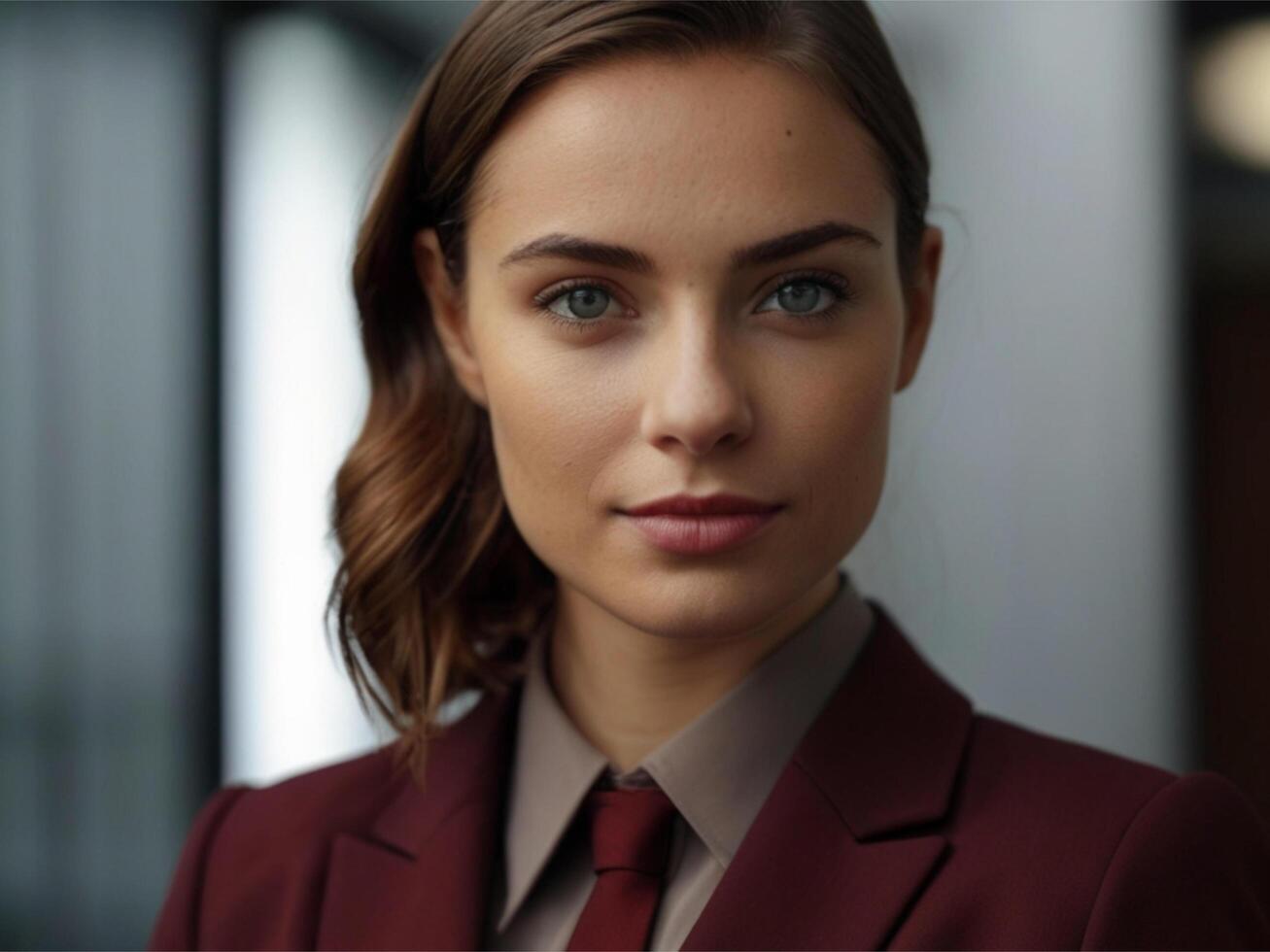AI generated Business beautiful woman in suit posing photo