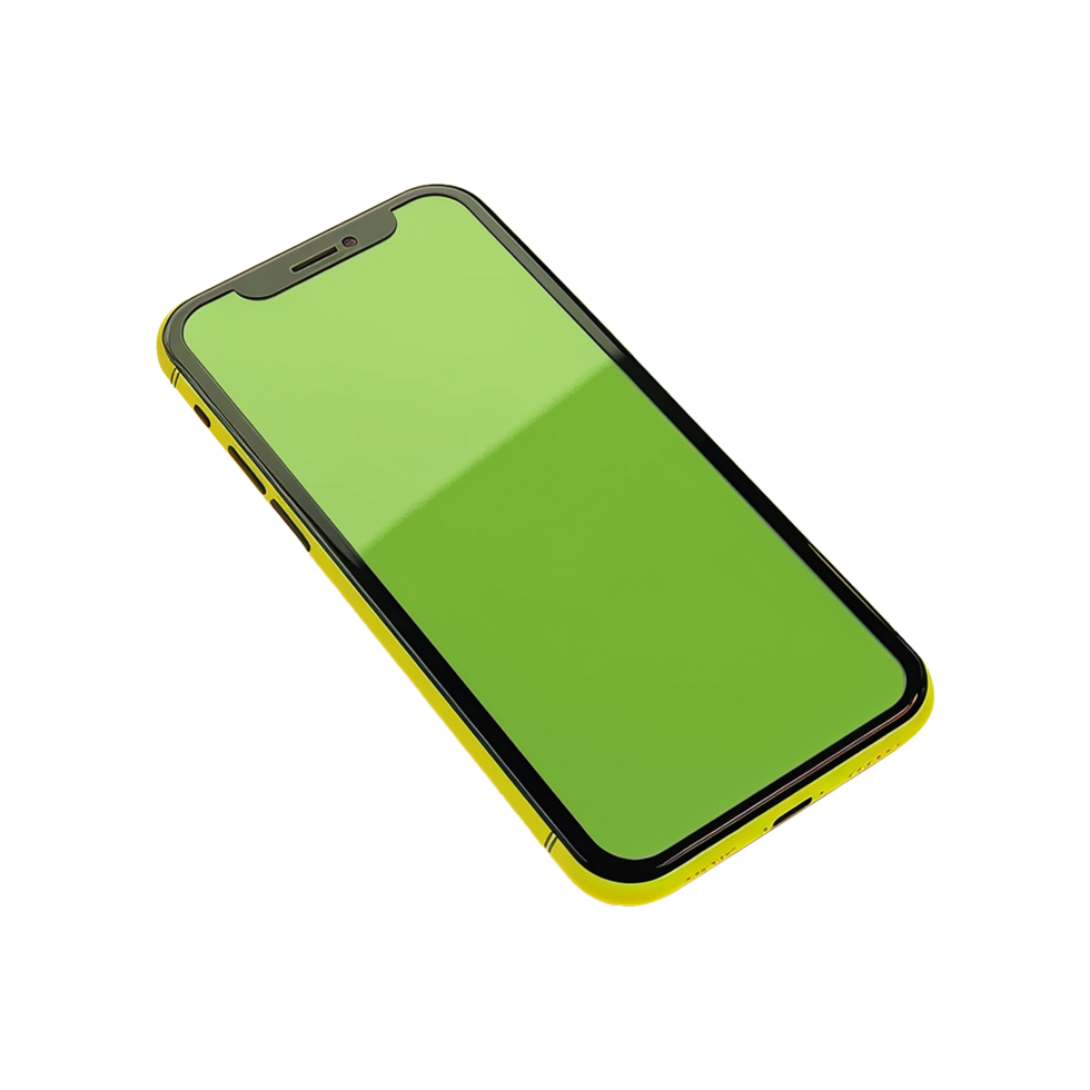 AI generated Phone with green screen isolated on transparent background png