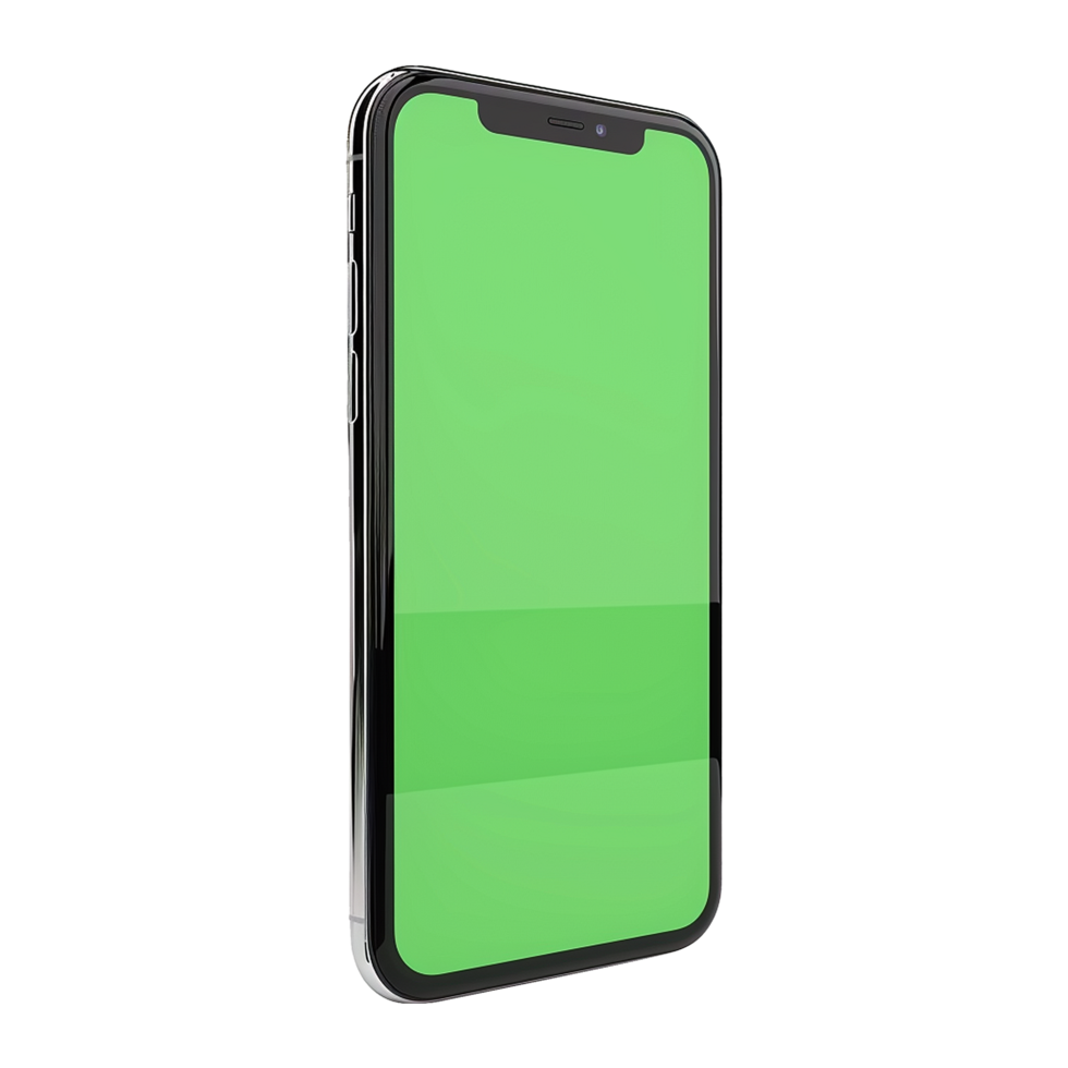 AI generated Phone with green screen isolated on transparent background png
