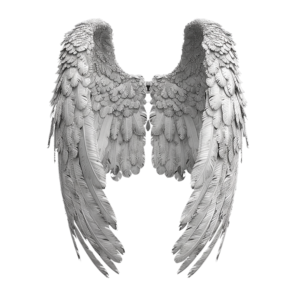 AI generated Angle wings isolated on transparent background png
