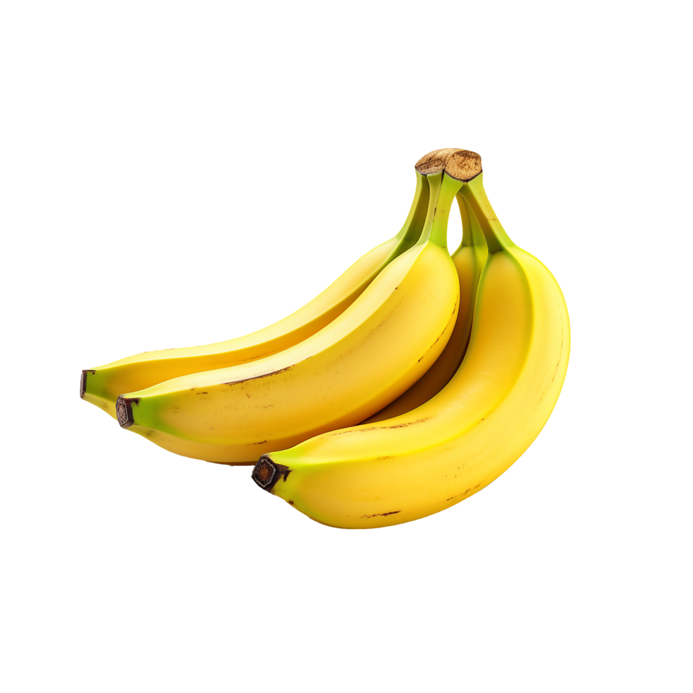 AI generated Ripe yellow banana png isolated on transparent background