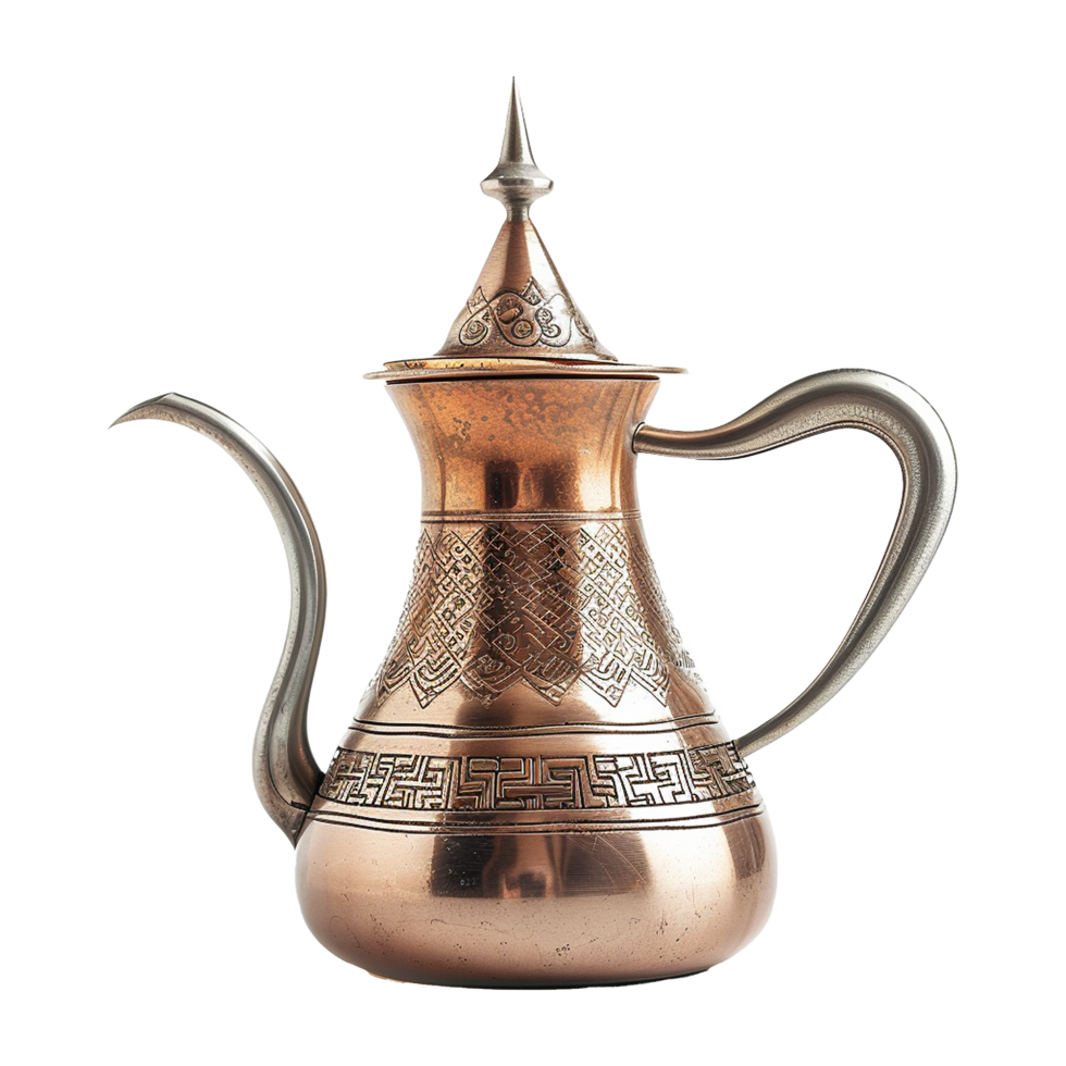 AI generated Beautiful arabic coffee pot isolated on transparent background png