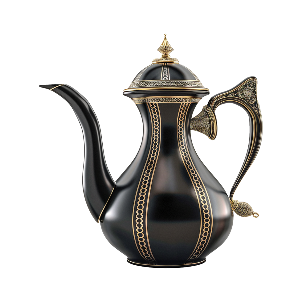 AI generated Beautiful arabic coffee pot isolated on transparent background png