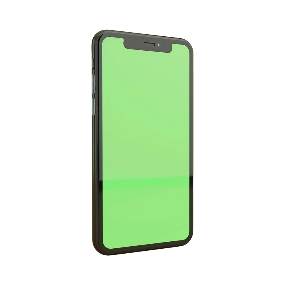 ai généré téléphone avec vert écran isolé sur transparent Contexte png