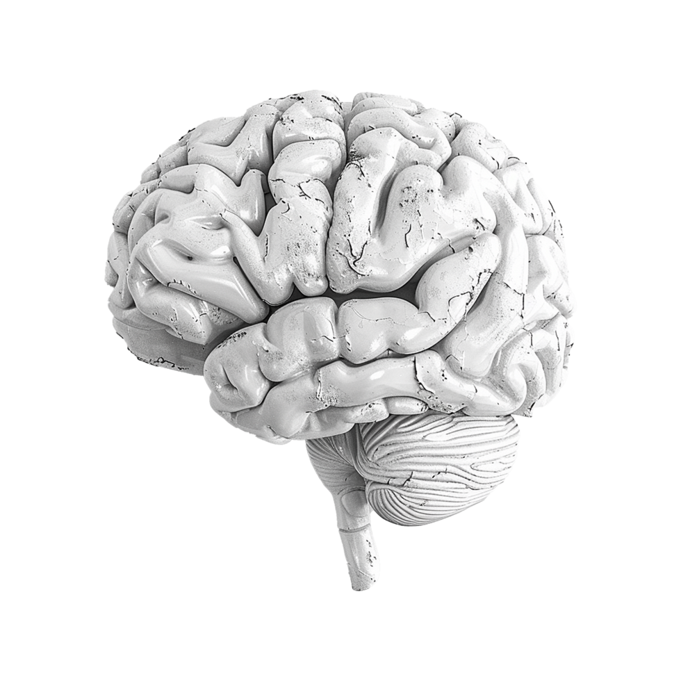 AI generated Colorful brain isolated on transparent background png