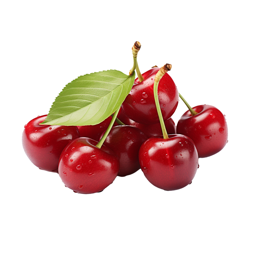 AI generated Fresh Cherry png isolated on transparent background