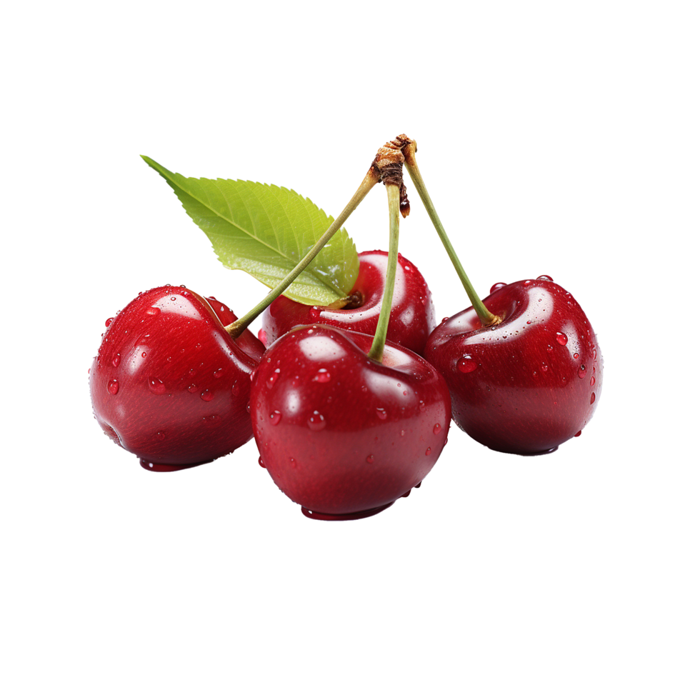 AI generated Fresh Cherry png isolated on transparent background