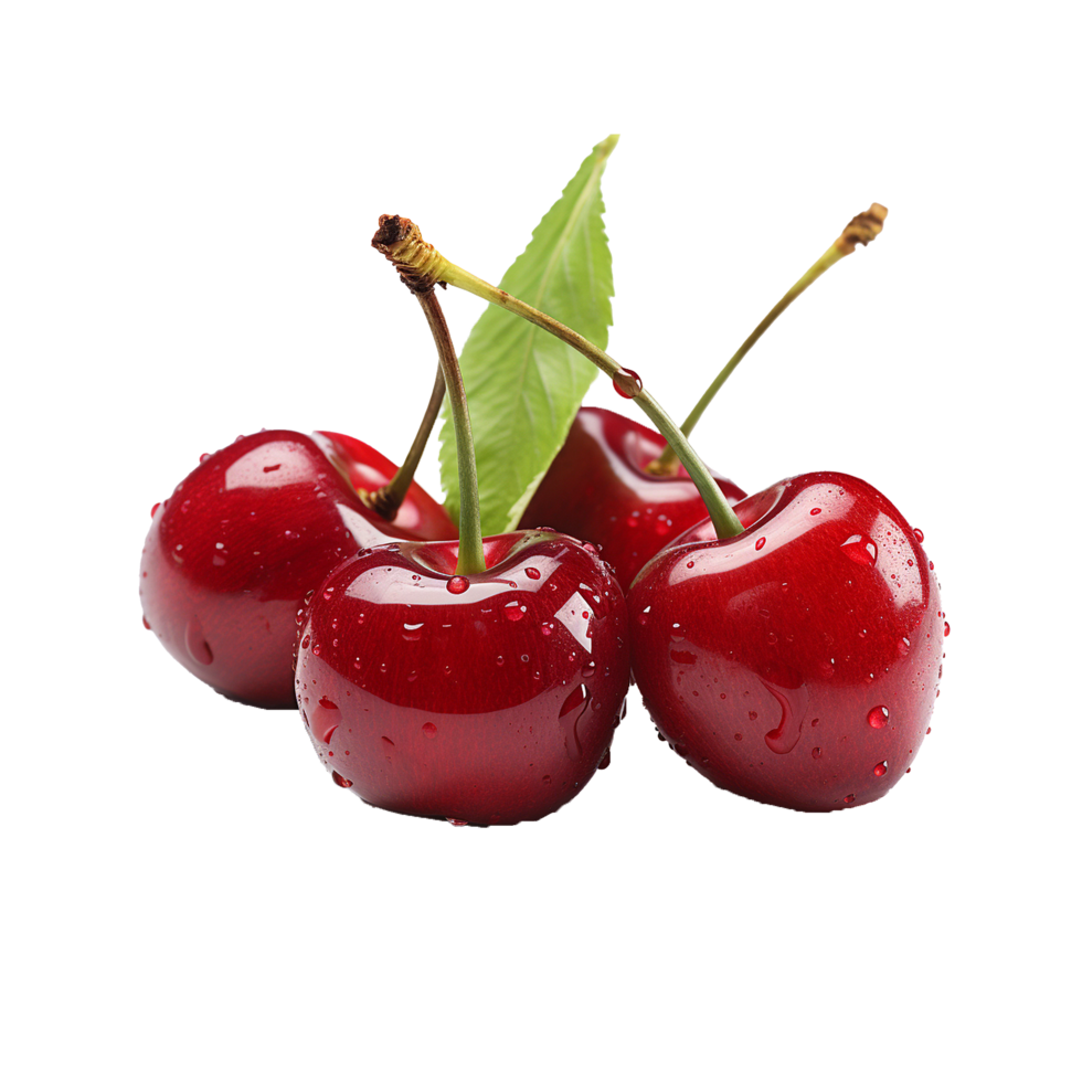AI generated Fresh Cherry png isolated on transparent background