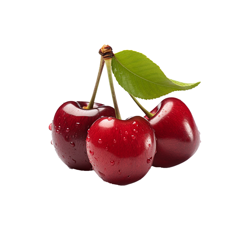 AI generated Fresh Cherry png isolated on transparent background