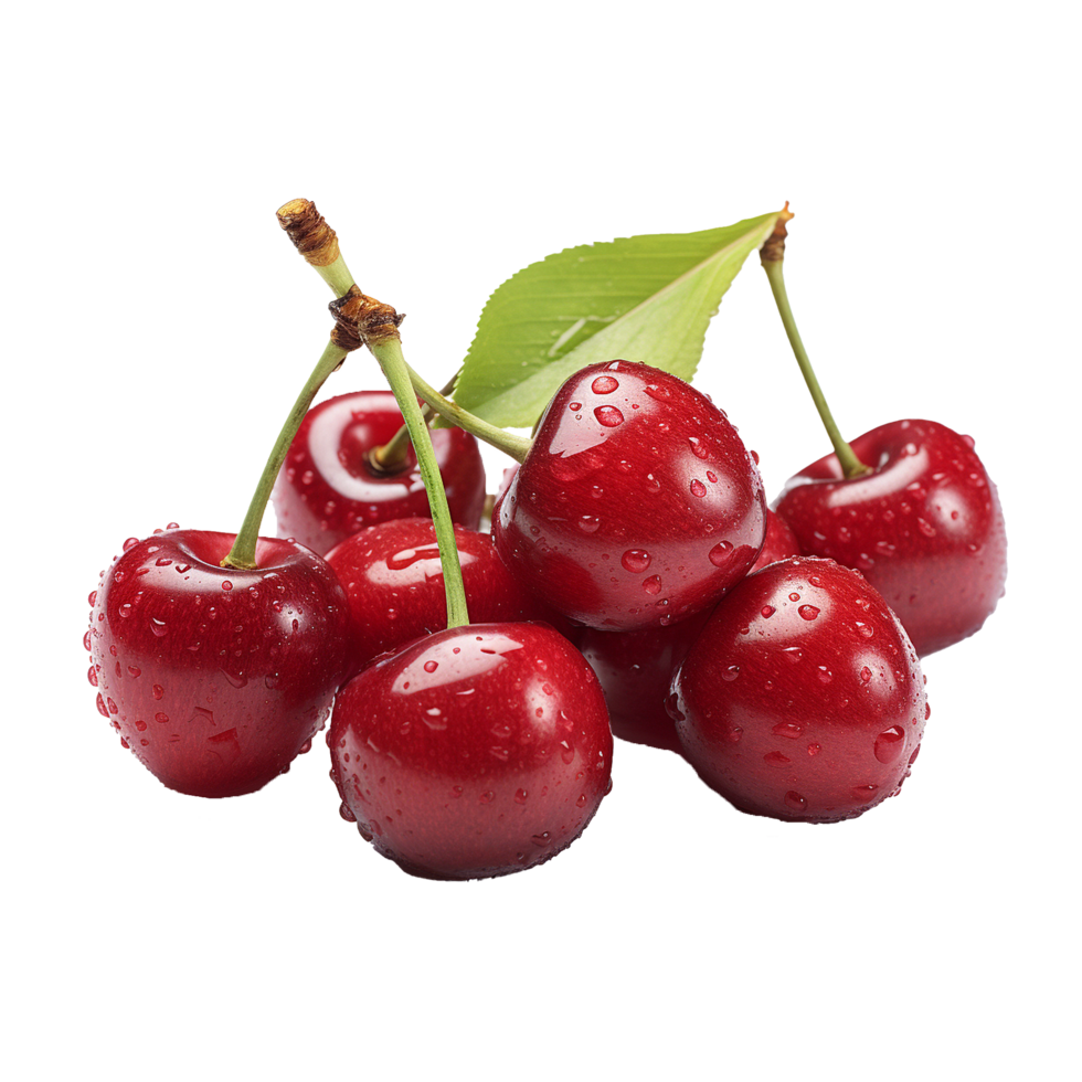 AI generated Fresh Cherry png isolated on transparent background