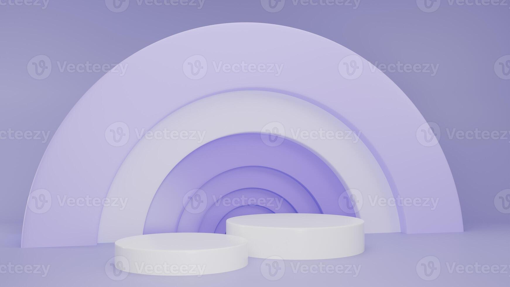 3D REndering Purple abstract background with white podium photo