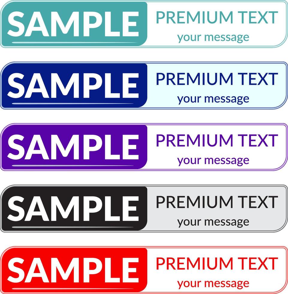 banner set for premium text varied in color vector