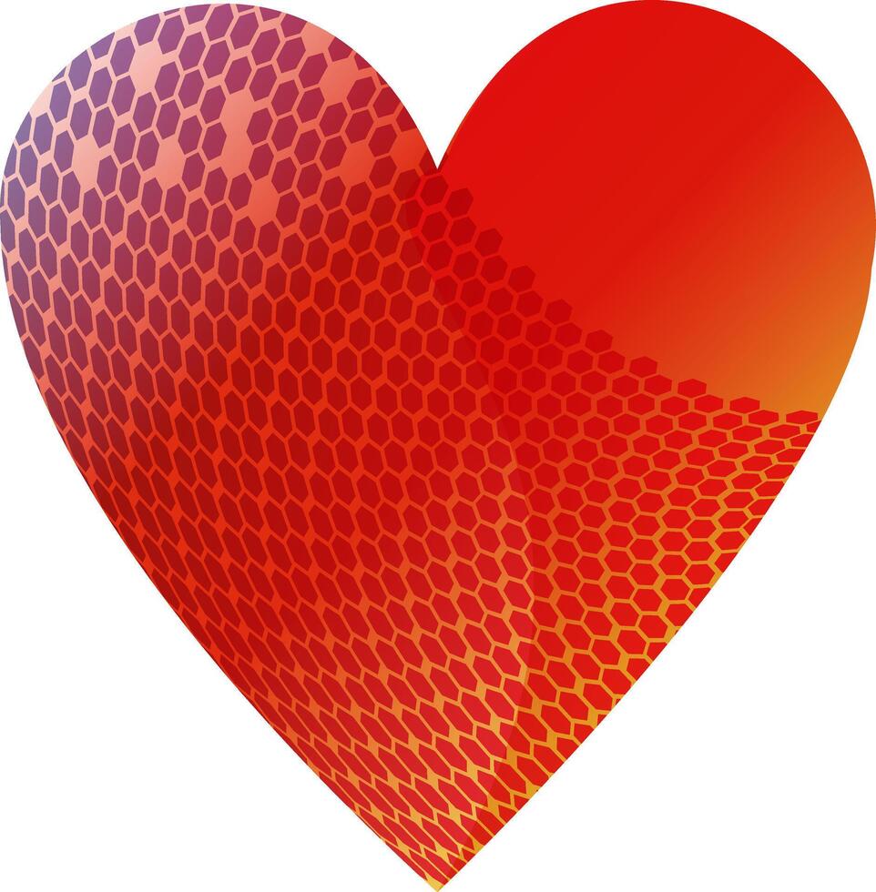 red heart with maya surrounding it like a beehive vector