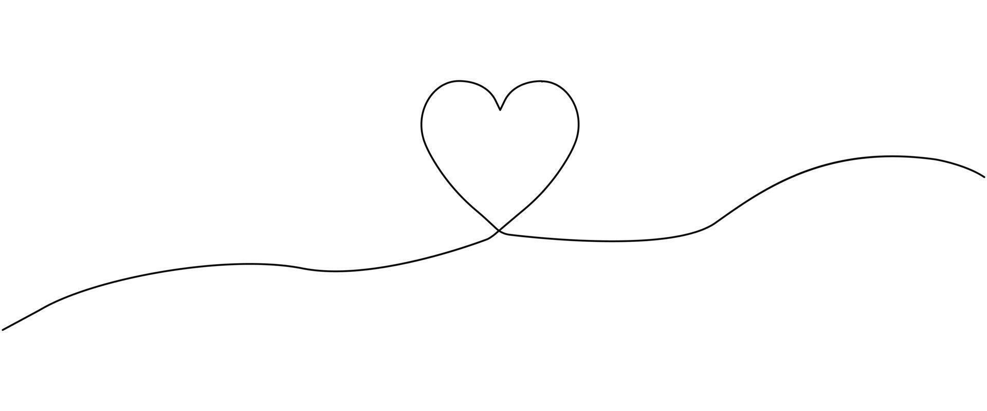 heart with continuous line vector