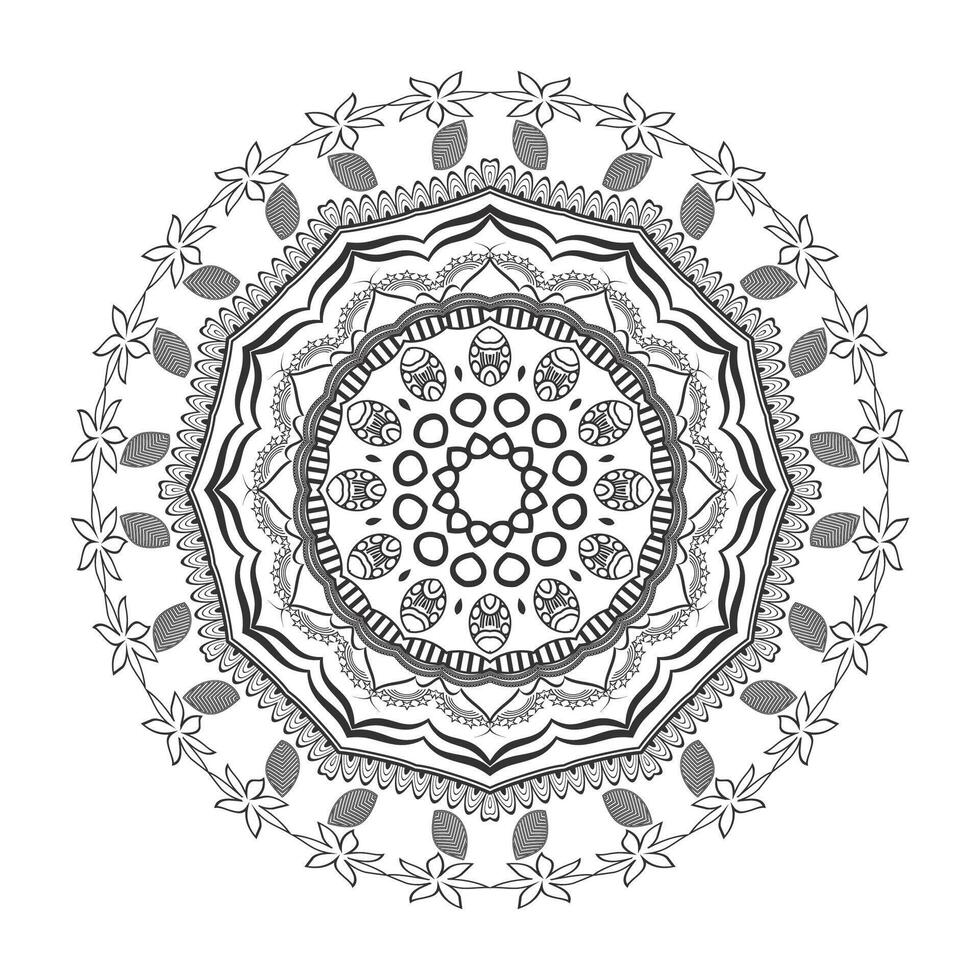Mandala background design and coloring page vector