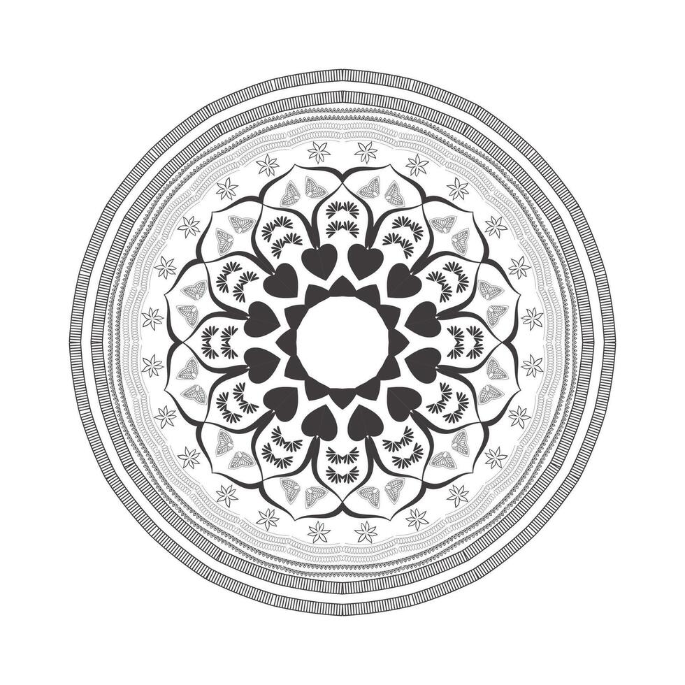 Mandala background design and coloring page vector