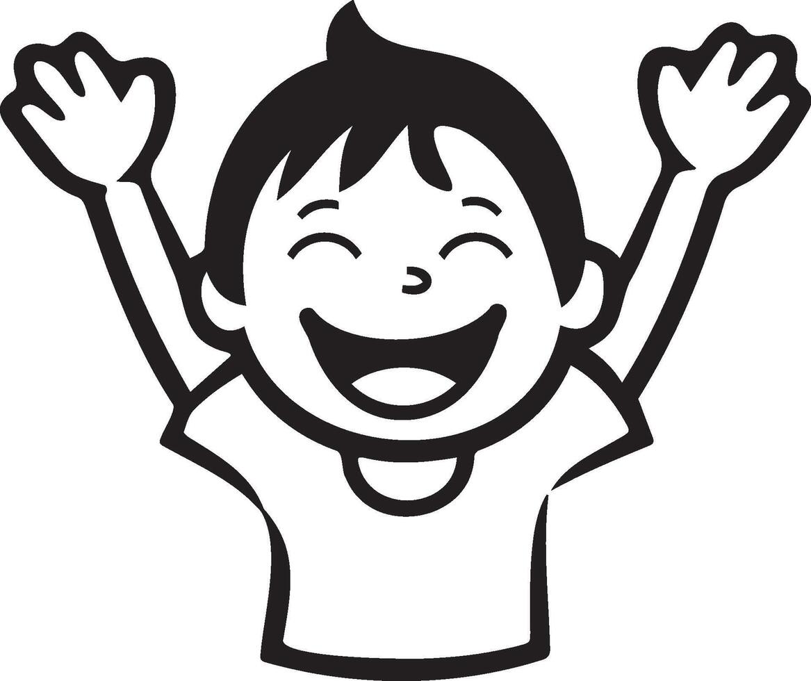 AI generated Happy Cartoon Child Waving Enthusiastically vector