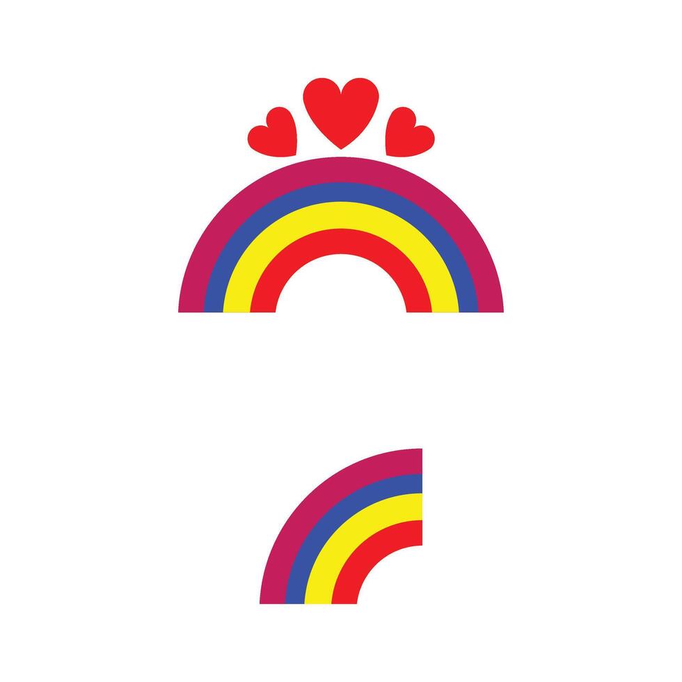 set of two rainbow icons vector
