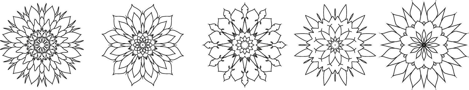 Set of Ornament round mandalas. Geometric circle element made in vector. vector