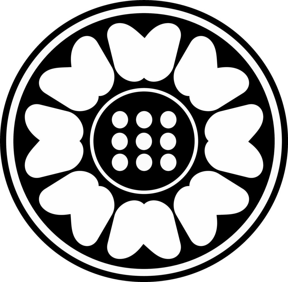 esta un símbolo blanco loto y rojo loto pai sho vector
