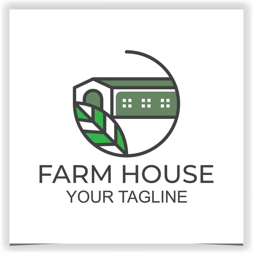 Vector circle farm house logo template design