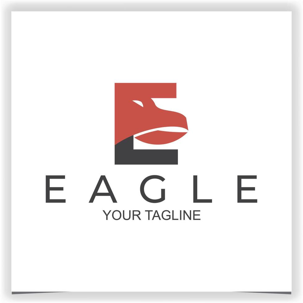 Vector letter e eagle shape logo template design