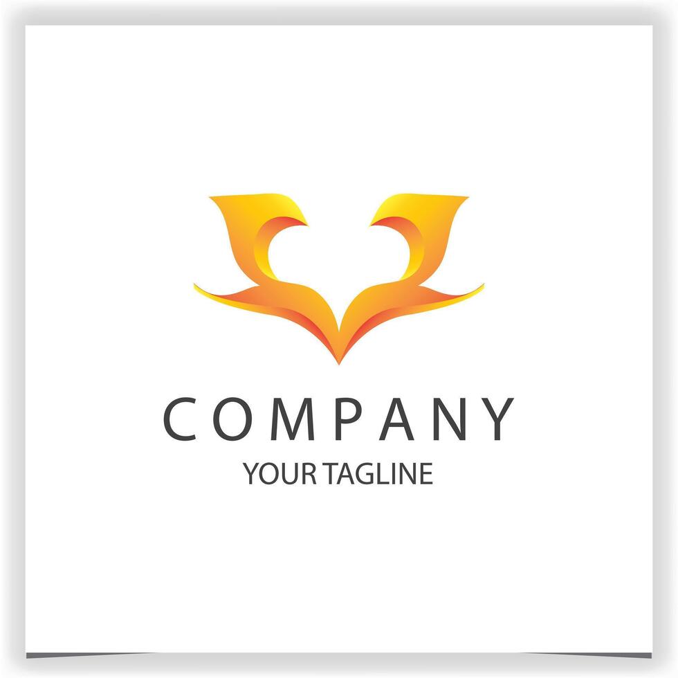 Fox logo design template 3d vector