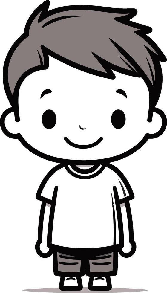 Vector Sketch of an Innocent Boy Cheerful Expressions Vector Boy Design