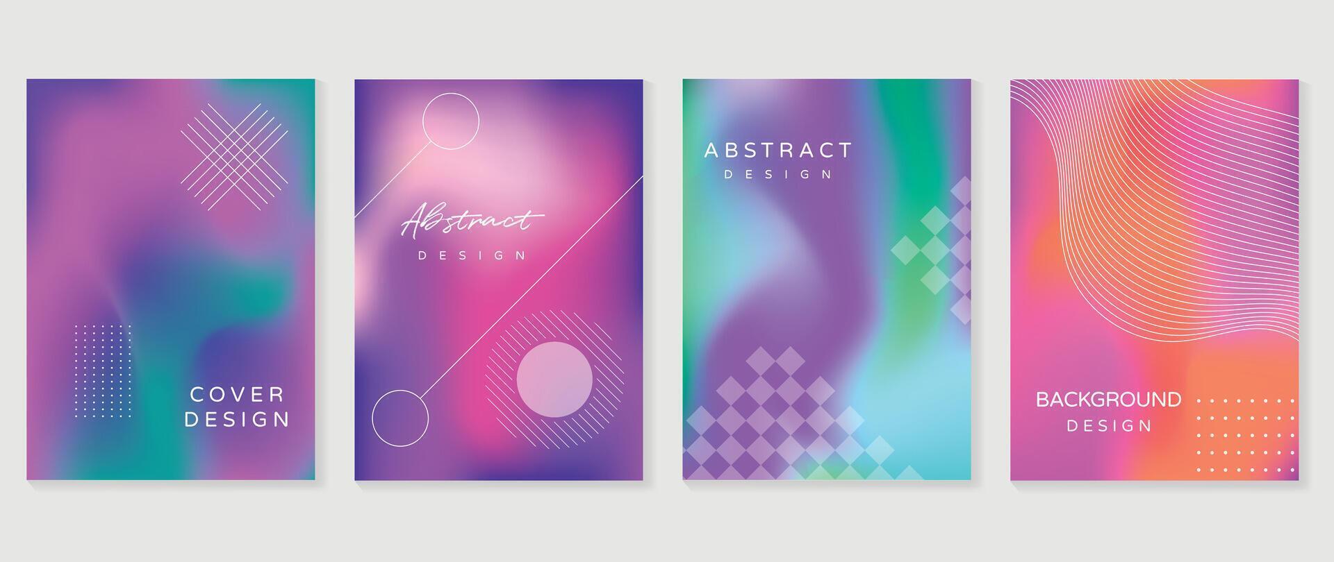 Abstract fluid gradient background vector. Minimalist style cover template with geometric shapes, colorful and liquid color. Modern wallpaper design perfect for social media, idol poster, photo frame. vector