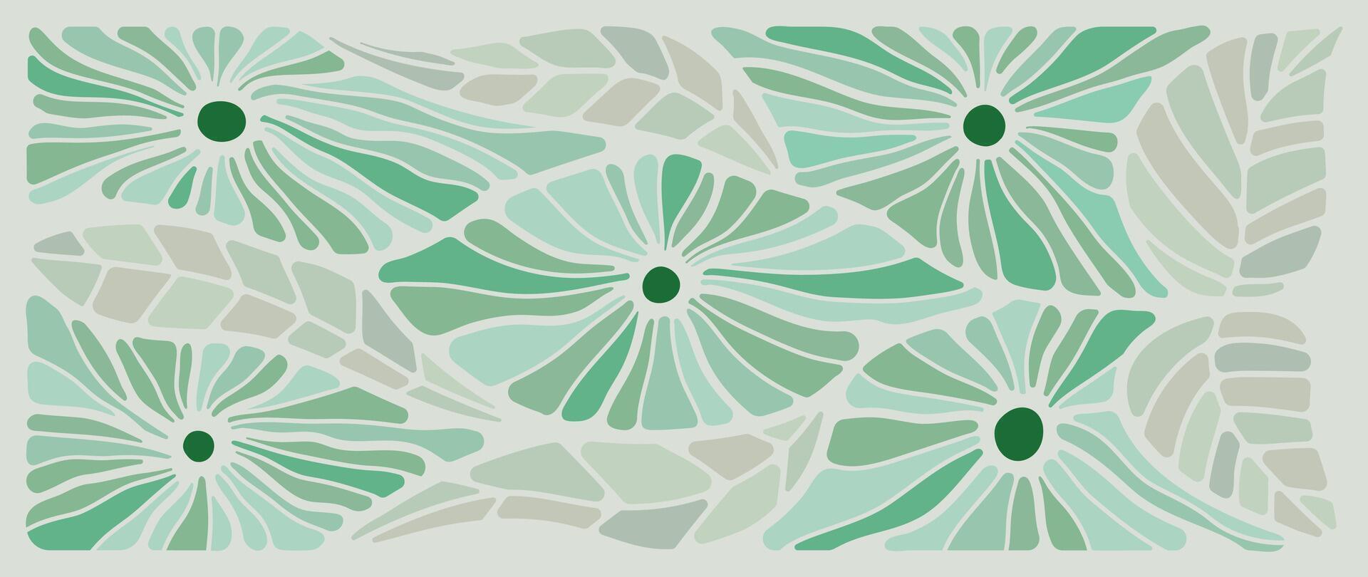 resumen botánico Arte verde antecedentes vector. natural mano dibujado modelo diseño con hojas rama collage. sencillo contemporáneo estilo ilustrado diseño para tela, imprimir, cubrir, bandera, fondo de pantalla. vector