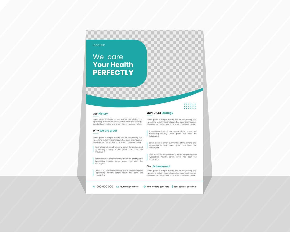 Modern health care flyer design vector