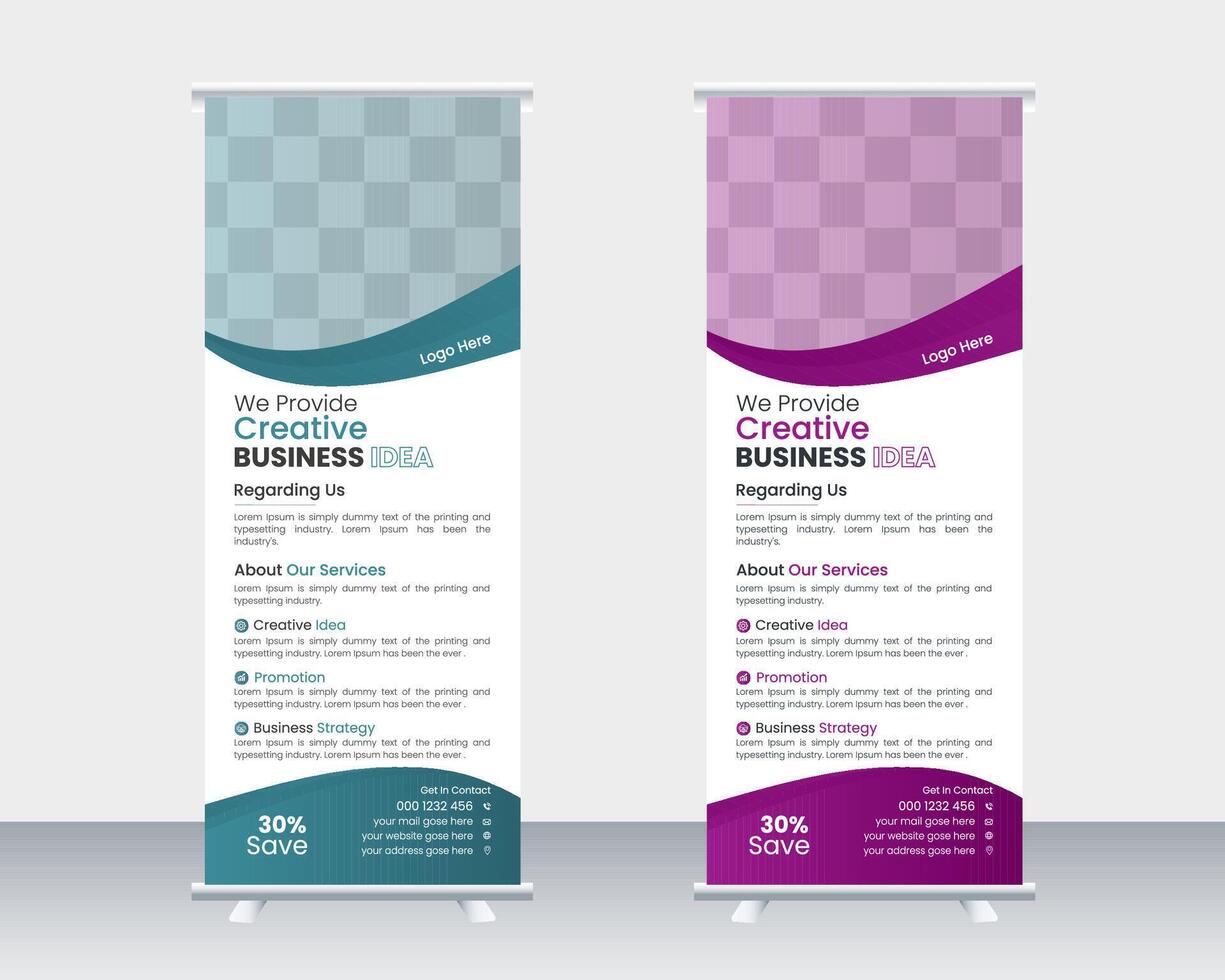 Creative Roll Up Banner Template Design vector