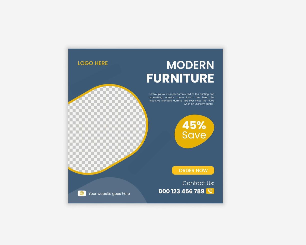 Creative social media post template design, vector