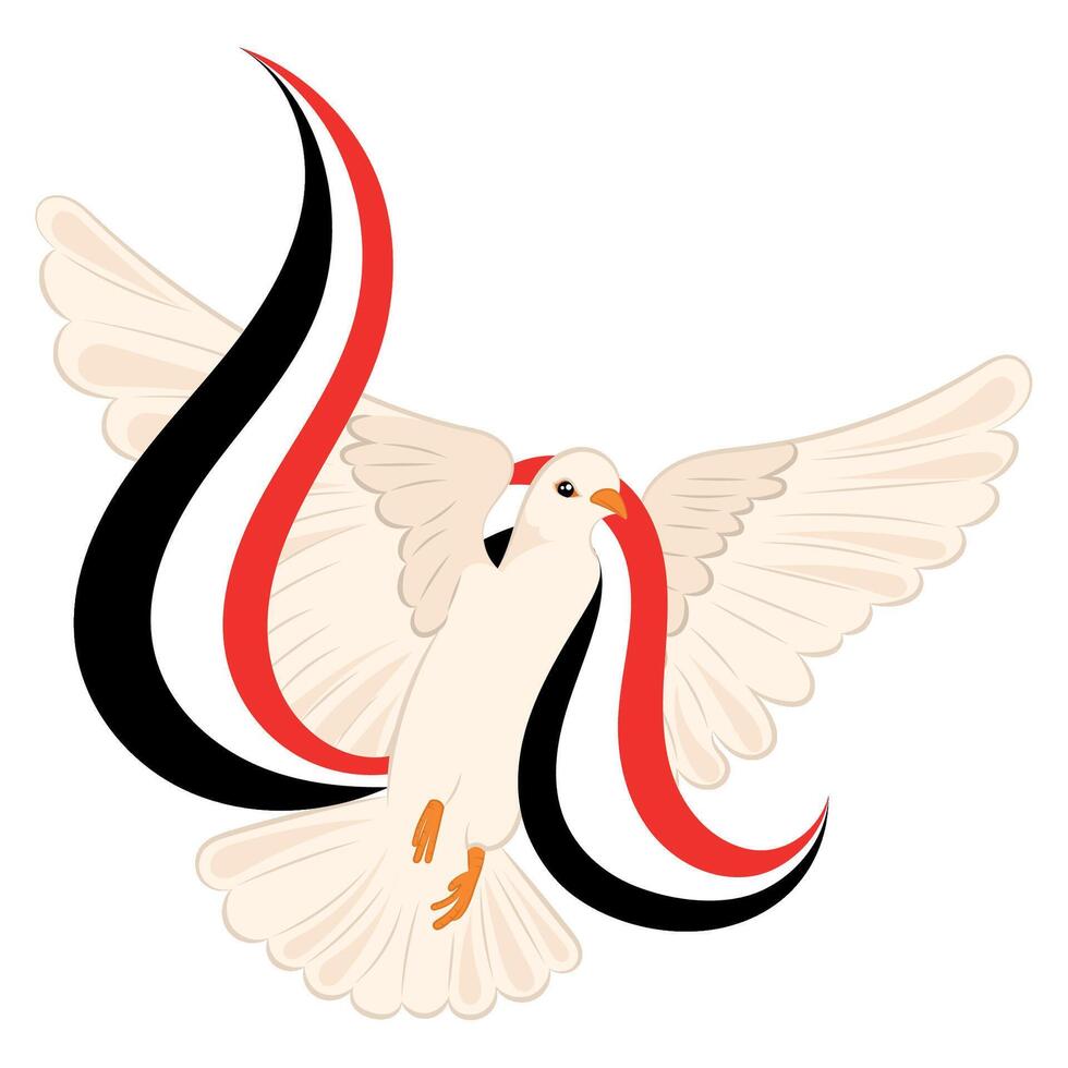 Bird of peace with flag of Egypt Vector