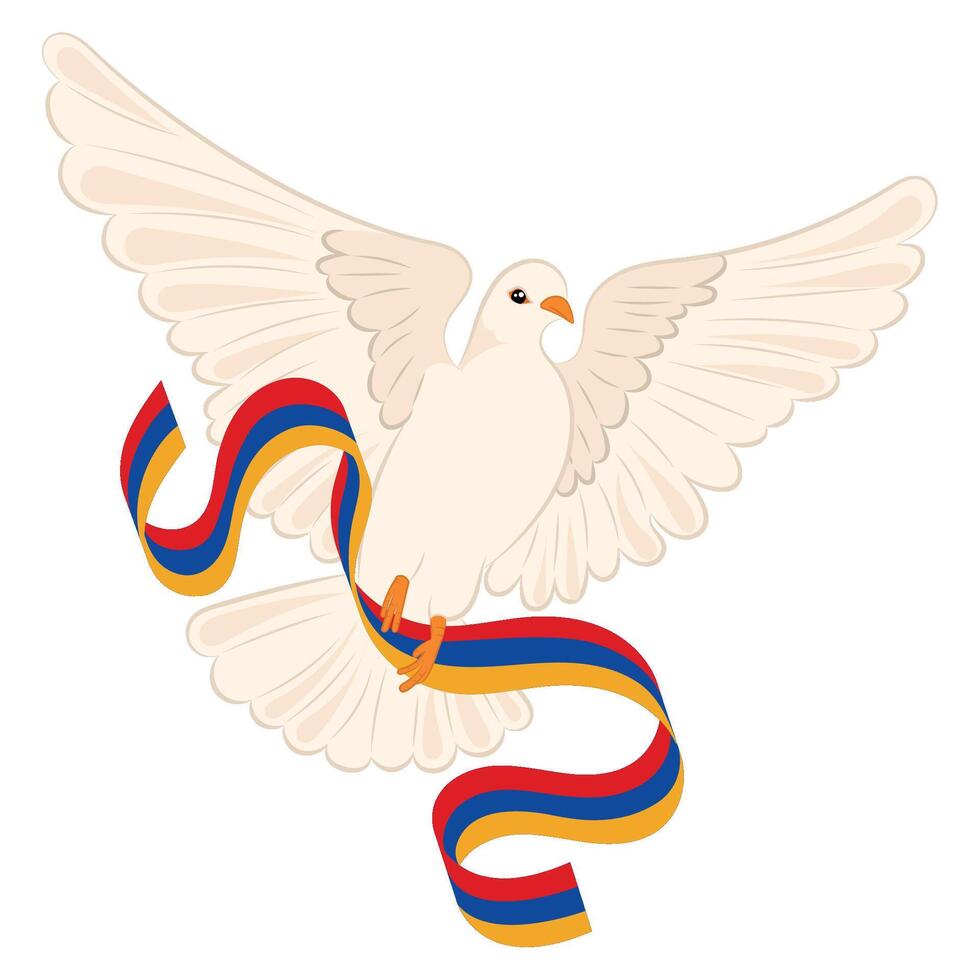 pájaro de paz con bandera de Armenia vector