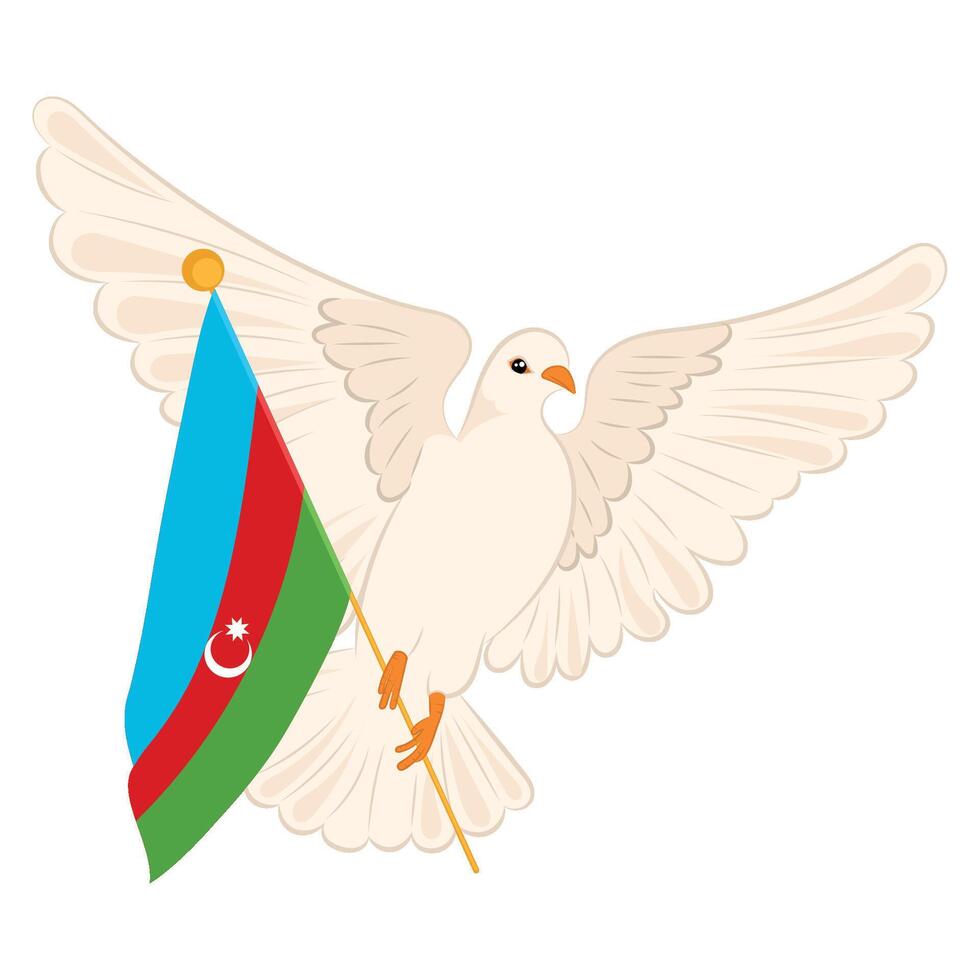 pájaro de paz con bandera de azerbaiyán vector